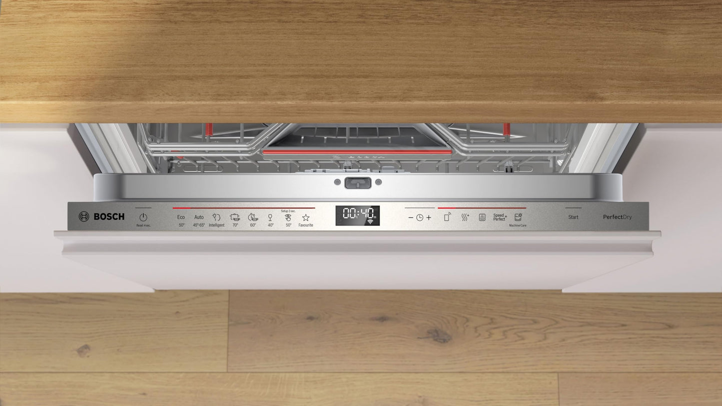 Vollintegrierter XXL-Geschirrspüler 60 cm – Spülmaschine mit Besteckschublade, Extra Leise, Intelligente Programme, Flexible Körbe, Höhenverstellbar, Smart Control