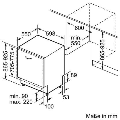 Vollintegrierter XXL-Geschirrspüler 60 cm – Spülmaschine mit Besteckschublade, Extra Leise, Intelligente Programme, Flexible Körbe, Höhenverstellbar, Smart Control